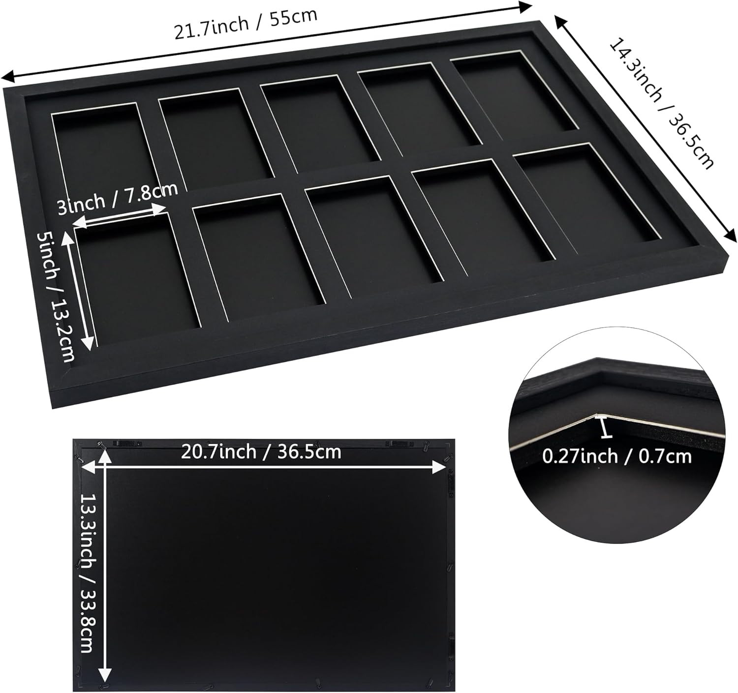 Graded Trading Card Display Case 10 PSA Slabs Sport Football Baseball Wood Frame