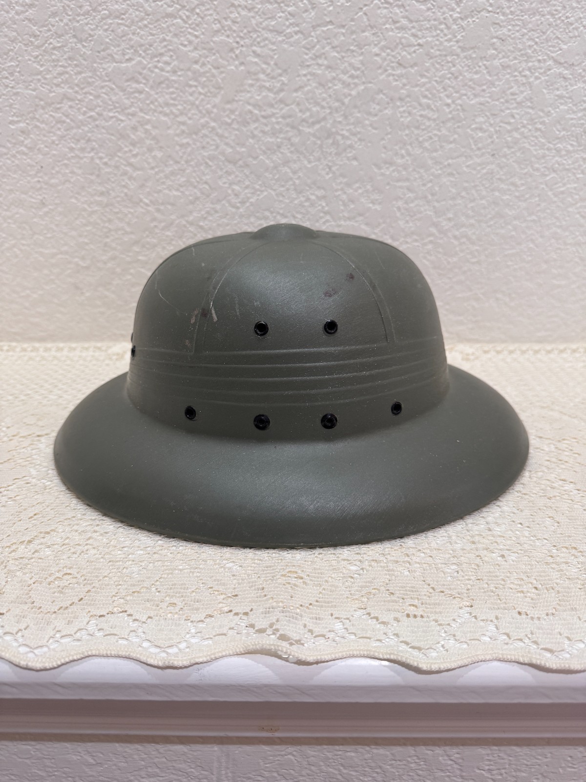 Vtg Mail Carrier Pith Helmet Safari Style Plastic Adjustable Hat Made USA