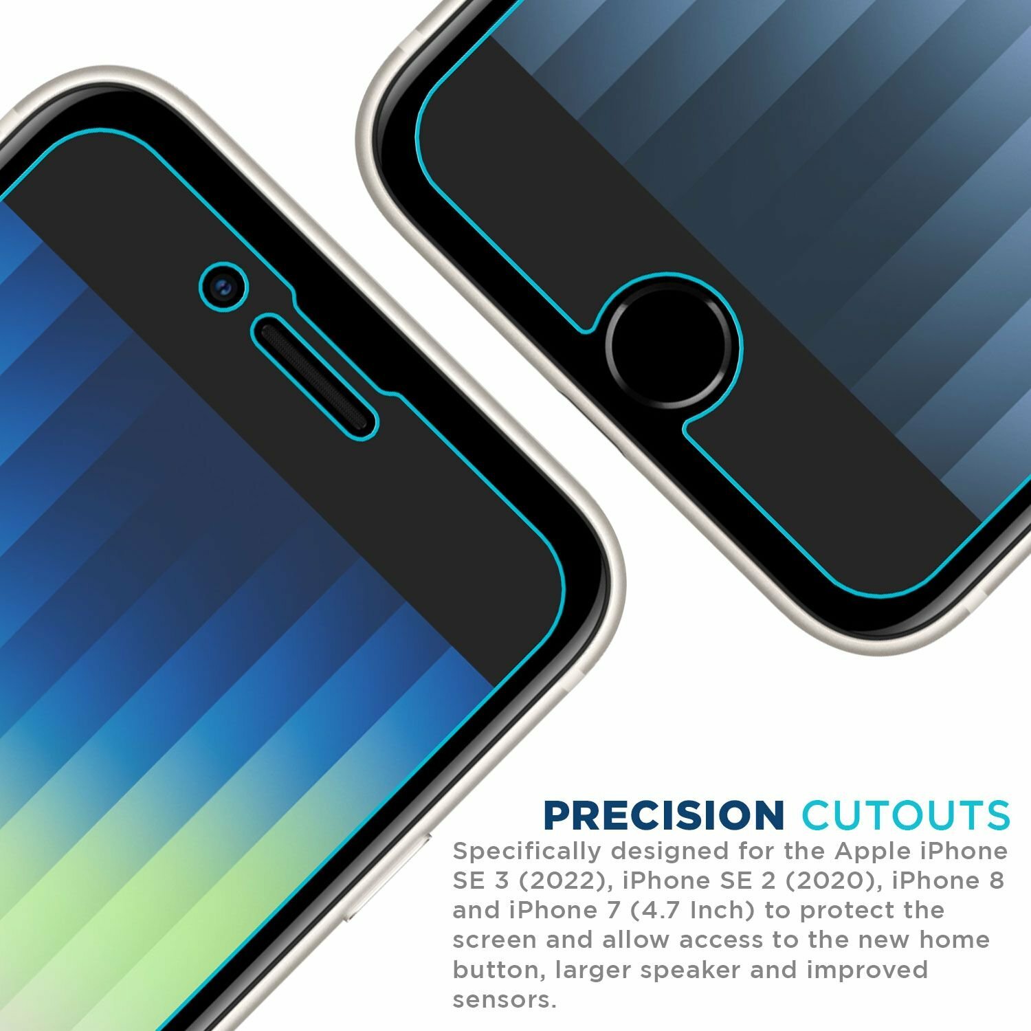 Tech Armor Ballistic Glass Screen Protector for iPhone SE 3 (2022) 4.7 3 Pack