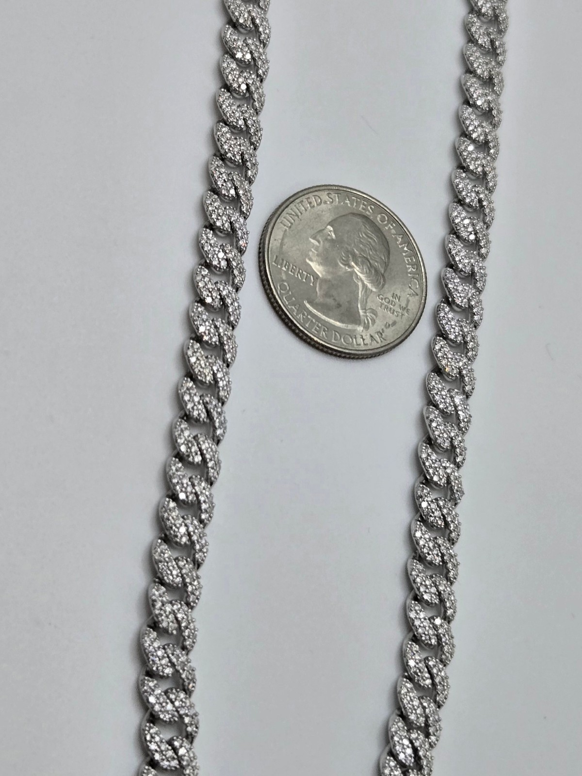 Genuine MOISSANITE Miami Cuban Chain Necklaces 6mm, 925 Sterling Silver, Icey