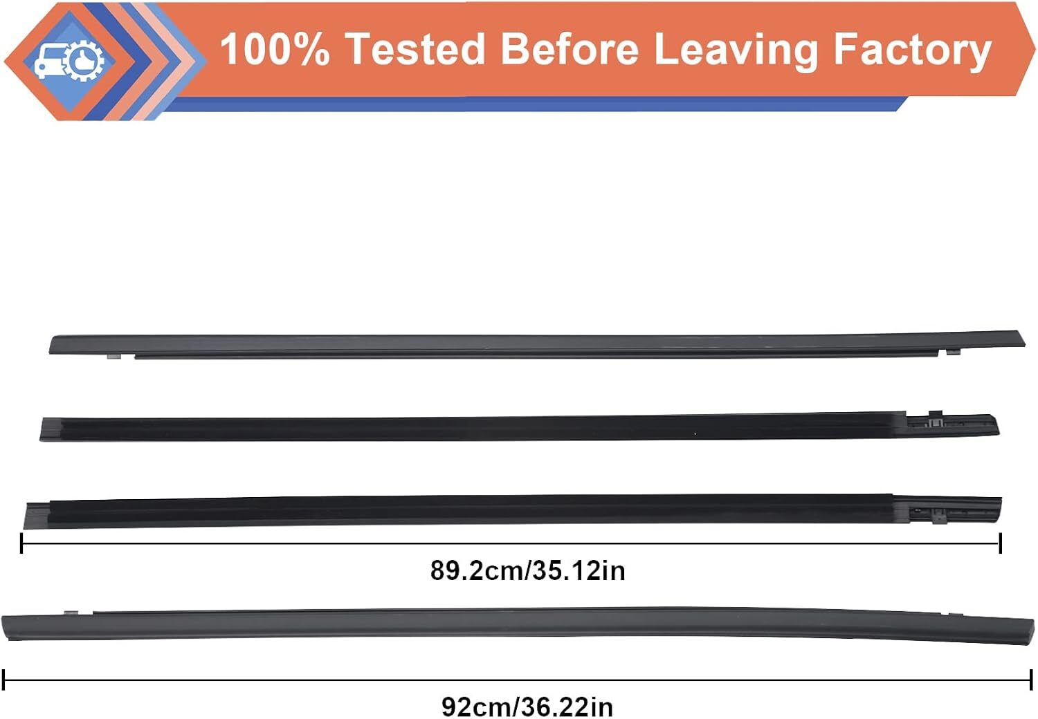 4 PACK Sello burlete moldura ventana exterior coche para Honda Civic 2016 - 2021