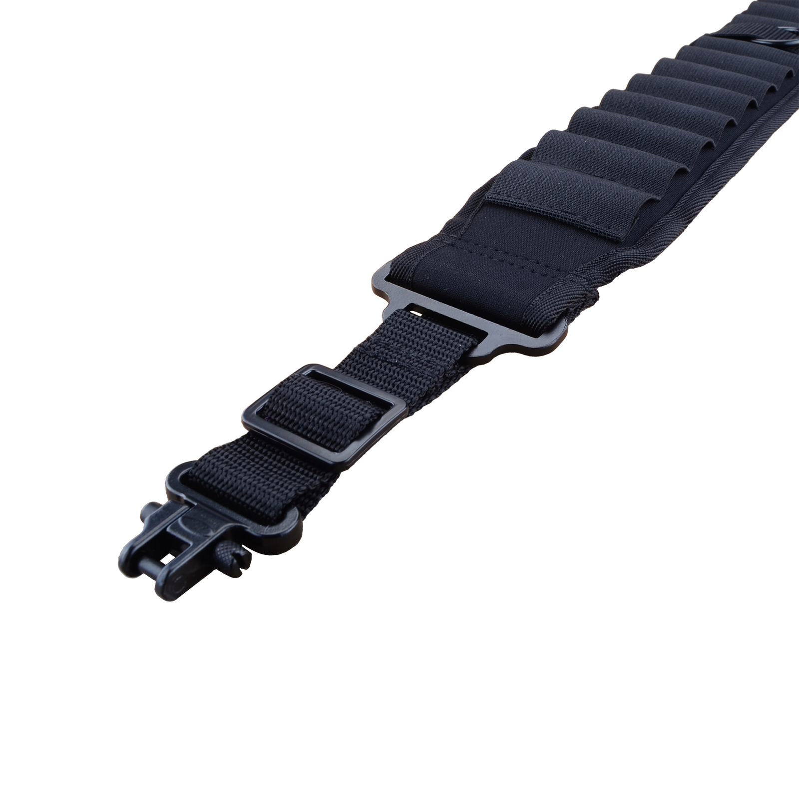 Black Shotgun Sling with 25 Shell Holder, 2 Point Non-Slip Adjustable Ammo Sling