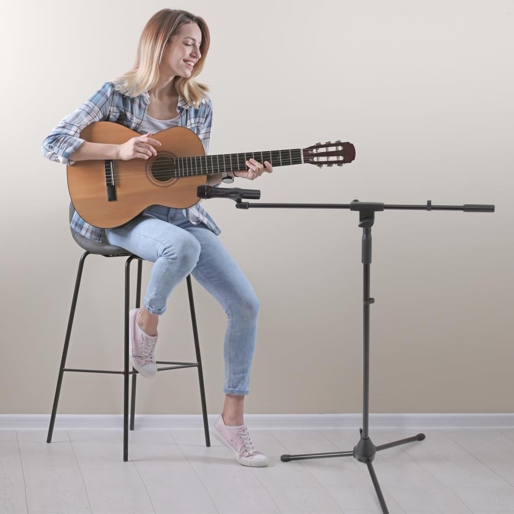 Pyle Foldable Tripod Microphone Stand-Universal Mic Mount and Height Adjustable