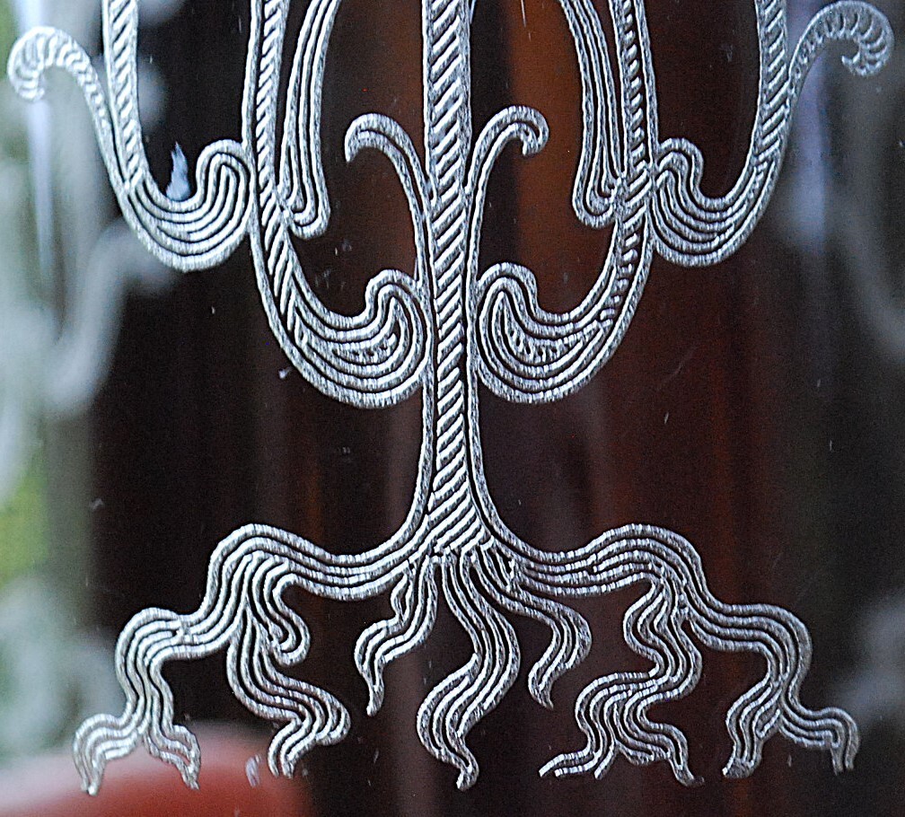 Set 2 TIFFIN FRANCISCAN Crystal Hurricane Lampshades FLANDERS CLEAR ETCH POPPIES