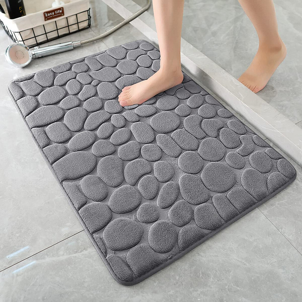 Super Water Absorbent Soft Memory Foam Bath Mat Non-Slip Bathroom Shower Rug