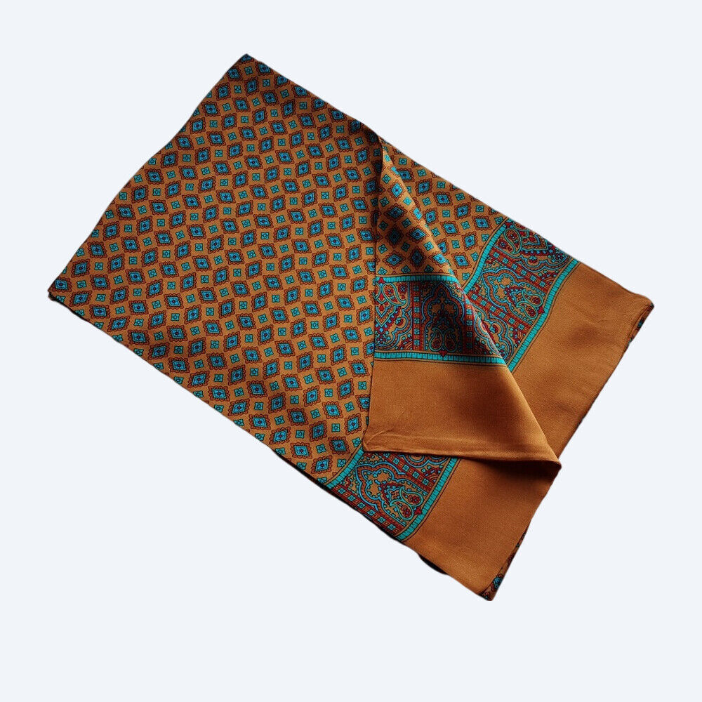 Men's 100 Pure Silk Scarf Neckerchief Long Double Layer Cravat Business Casual