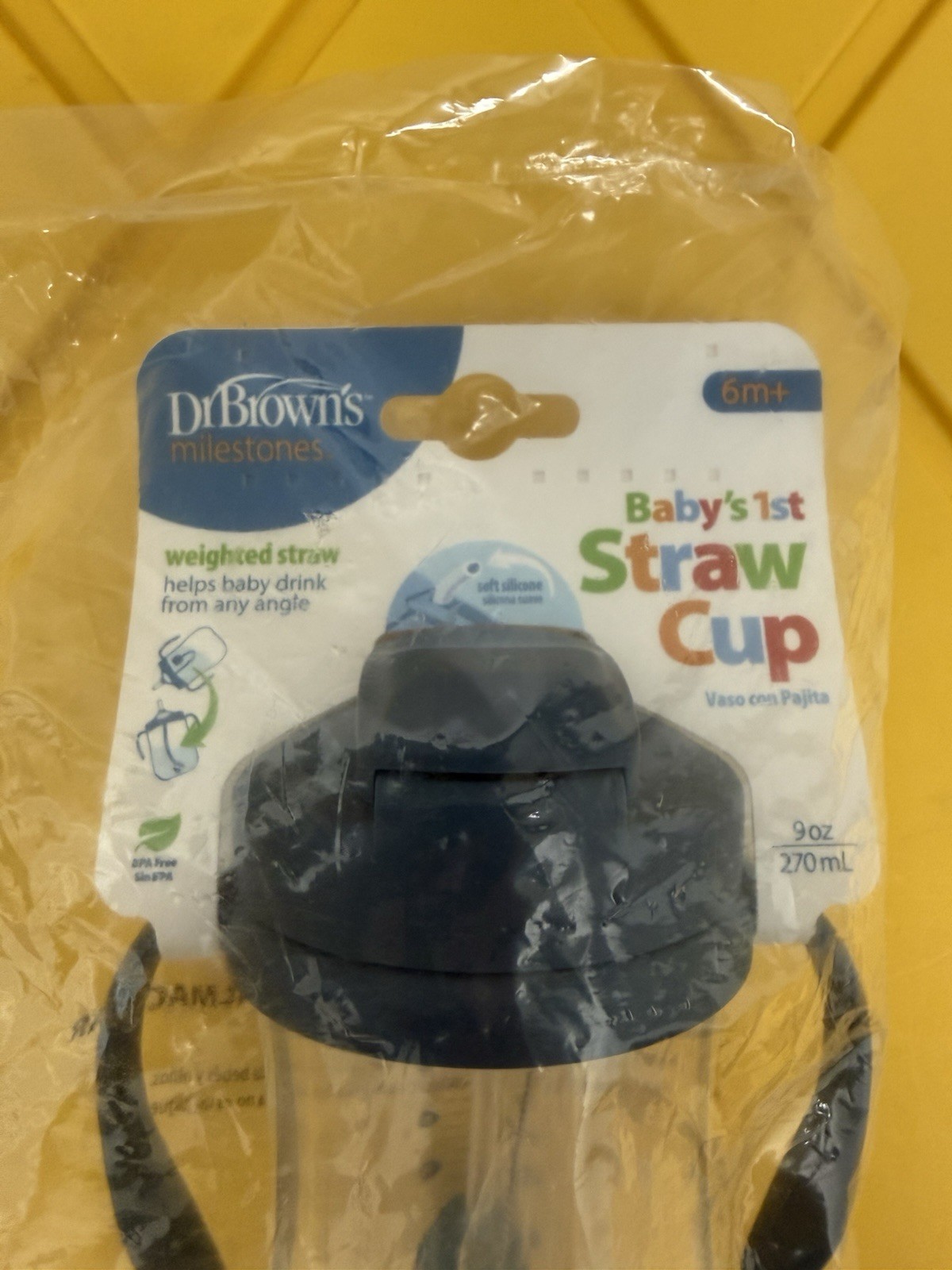 Dr. Brown's Milestones Baby First Straw Cup Sippy Cup 9oz Coral BPA Free