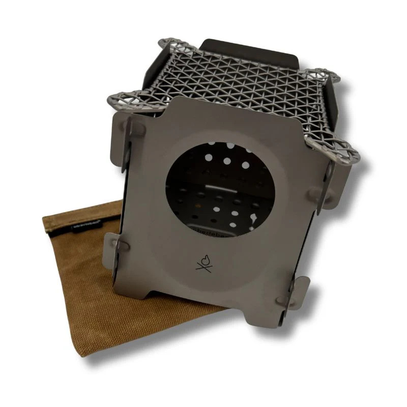 Uberleben Stoker Wood Burning Camp Stove Flatpack Twig Stove Ultralight Titanium