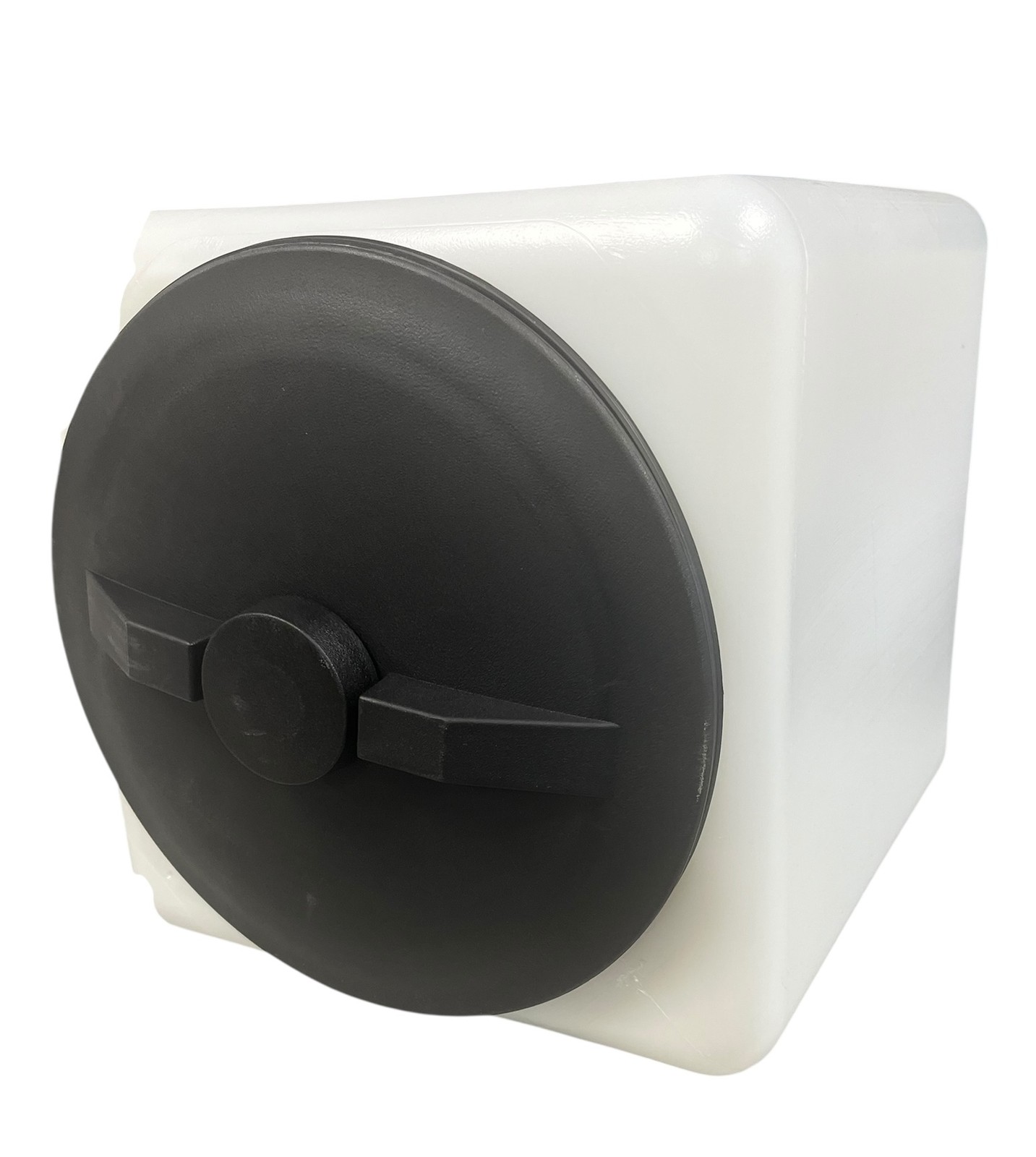 Ace Roto-Mold Blow Molded 5 Gallon Square Rinse White Tank 8" Lid - SPBM05-SQ8