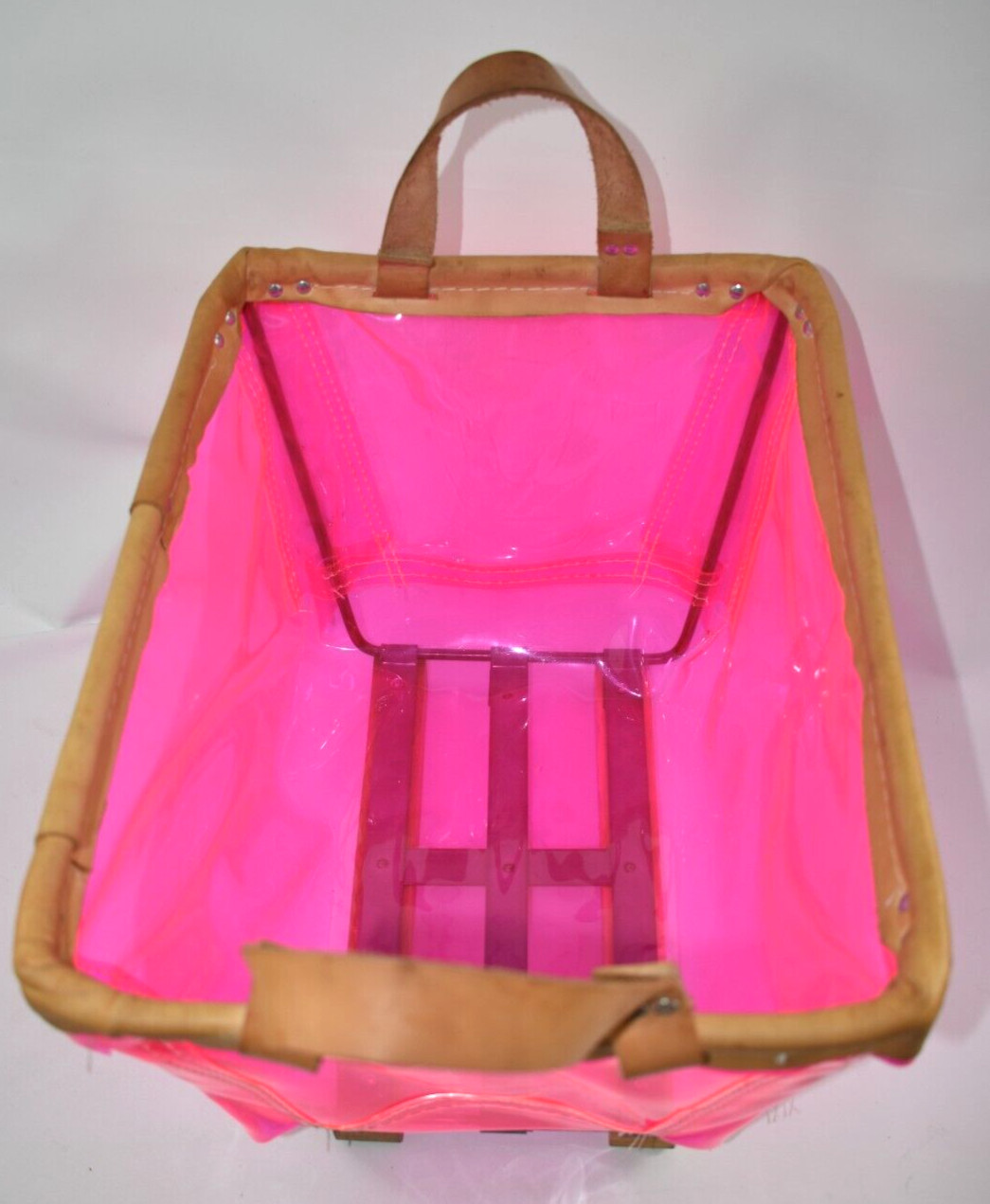 Victoria's Secret VS Barbie Pink Store Display Storage Bin Basket Leather Handle