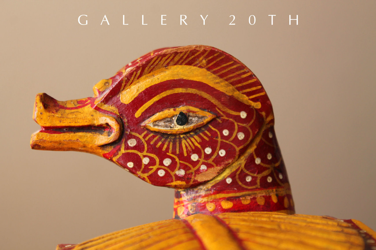 RARE! HINDU POLYCHROME BRAHMAN VAHANAM WOOD GOOSE! SCULPTURE VTG ORIG ART 30'S