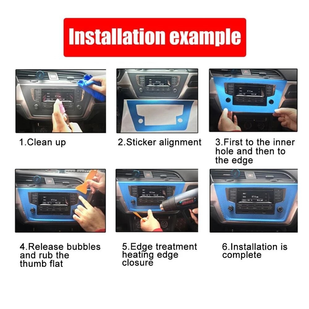 For Infiniti Q50 2014-2022 Forged Carbon Fiber Pattern Interior DIY Trim Decals