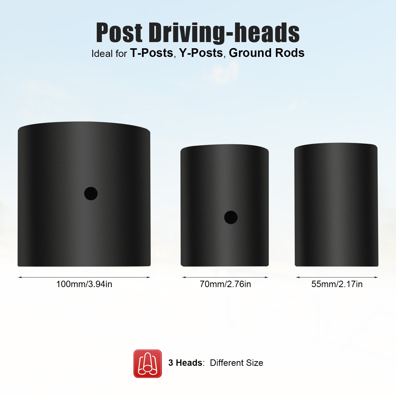 52CC Gas-Powered T Post Driver Engine Gasoline 2-stroke Fence Piling Pounder