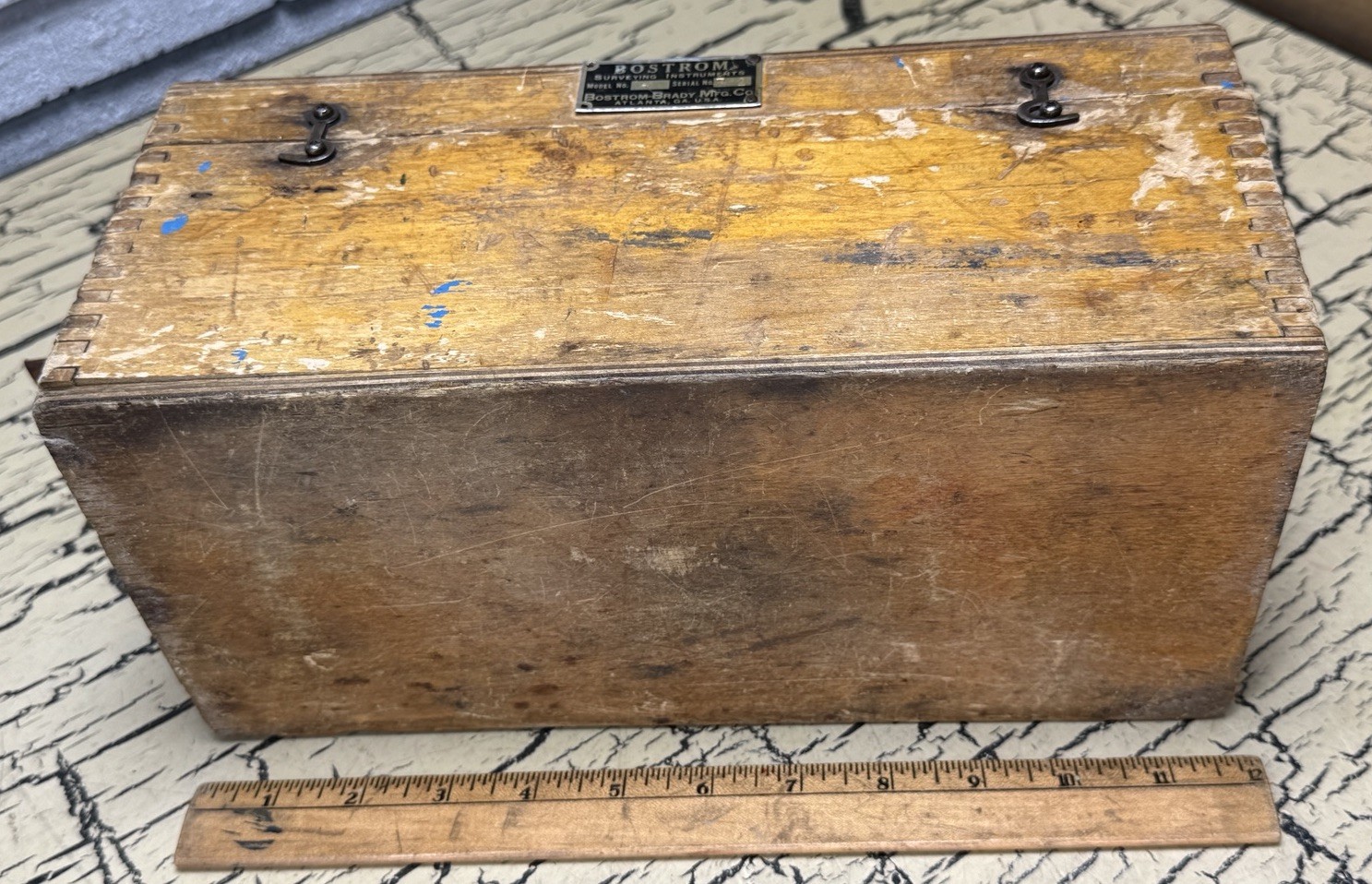 VTG Bostrom Brady MFG No 4 Contractors Survey Transit Level in Wooden Box USA