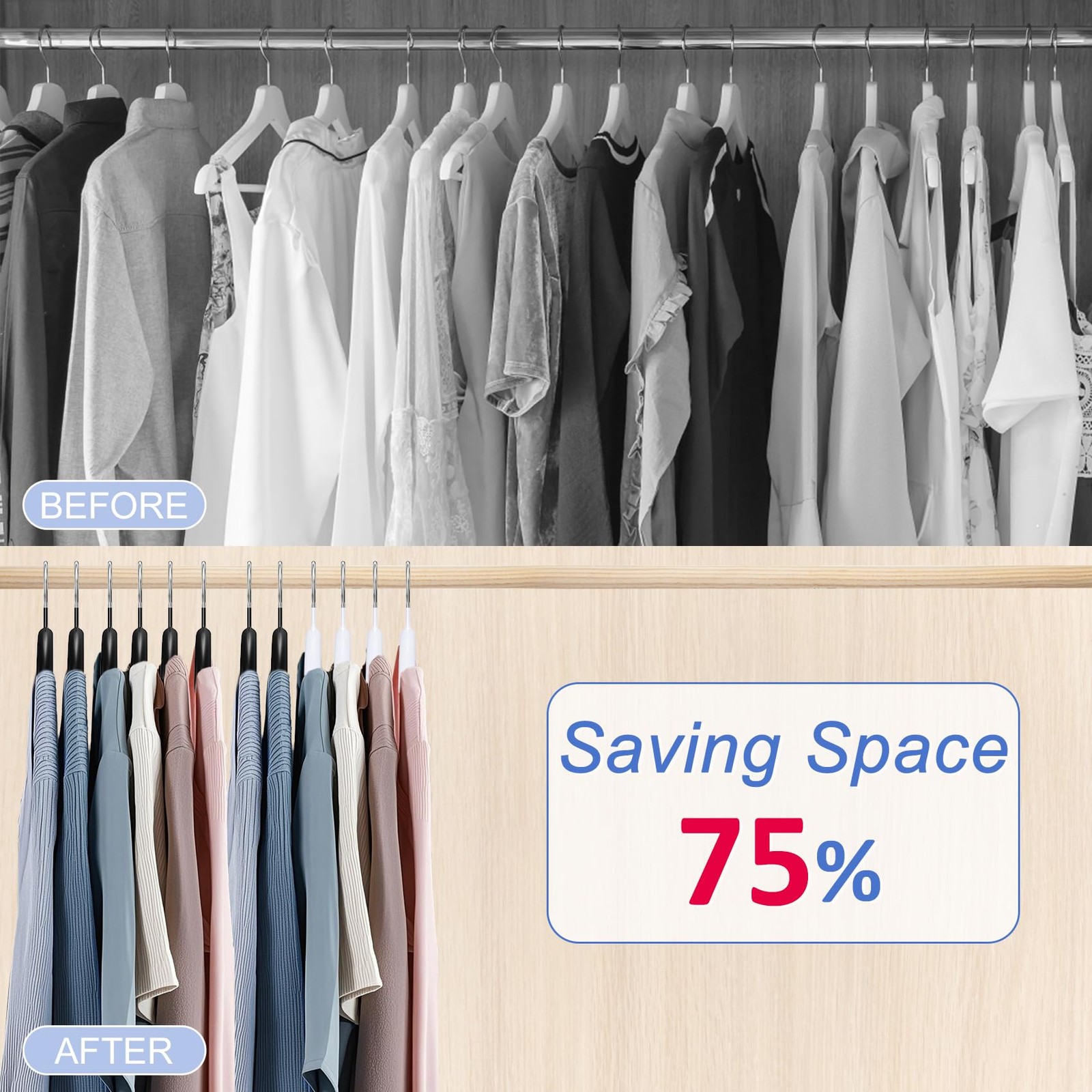 Sweater Hangers No Shoulder Bump, 12 Pack Clothes Hangers Non Slip Heavy Duty...