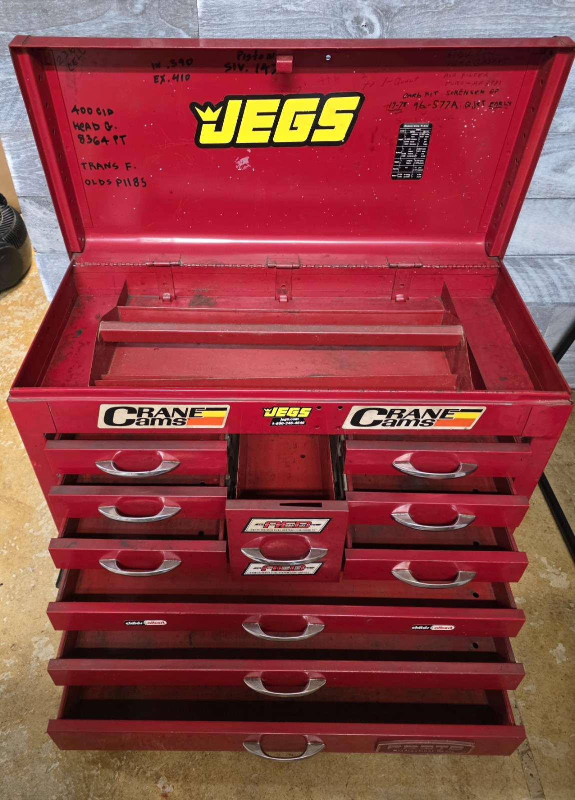 Proto Professional Vintage 10-Drawer Red 26" Top Box Chest USA NO LOCK/KEY 1970s