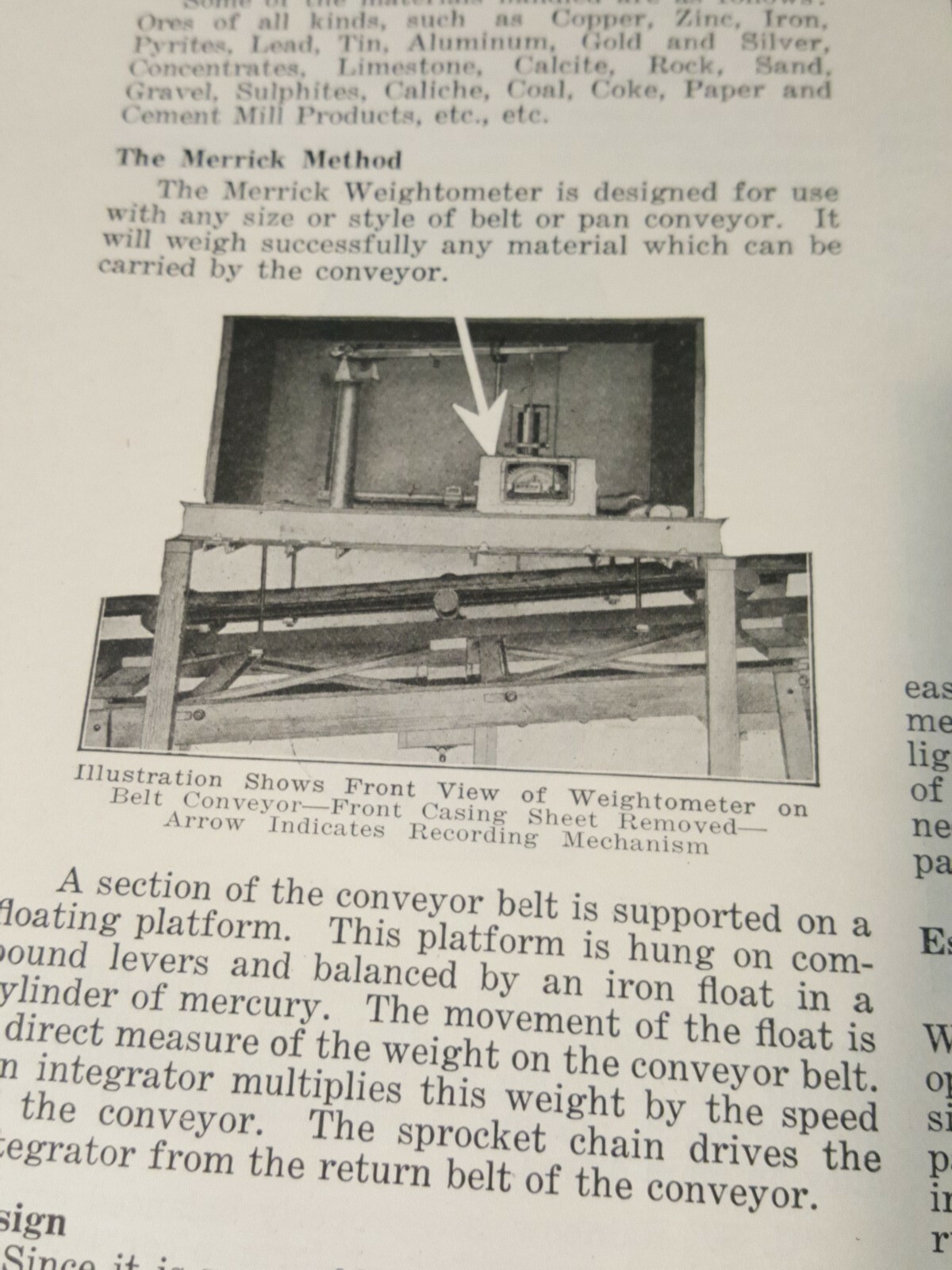 1923 print ad MERRICK SCALE MFG COMPANY mine conveyor scale "The Weightometer"
