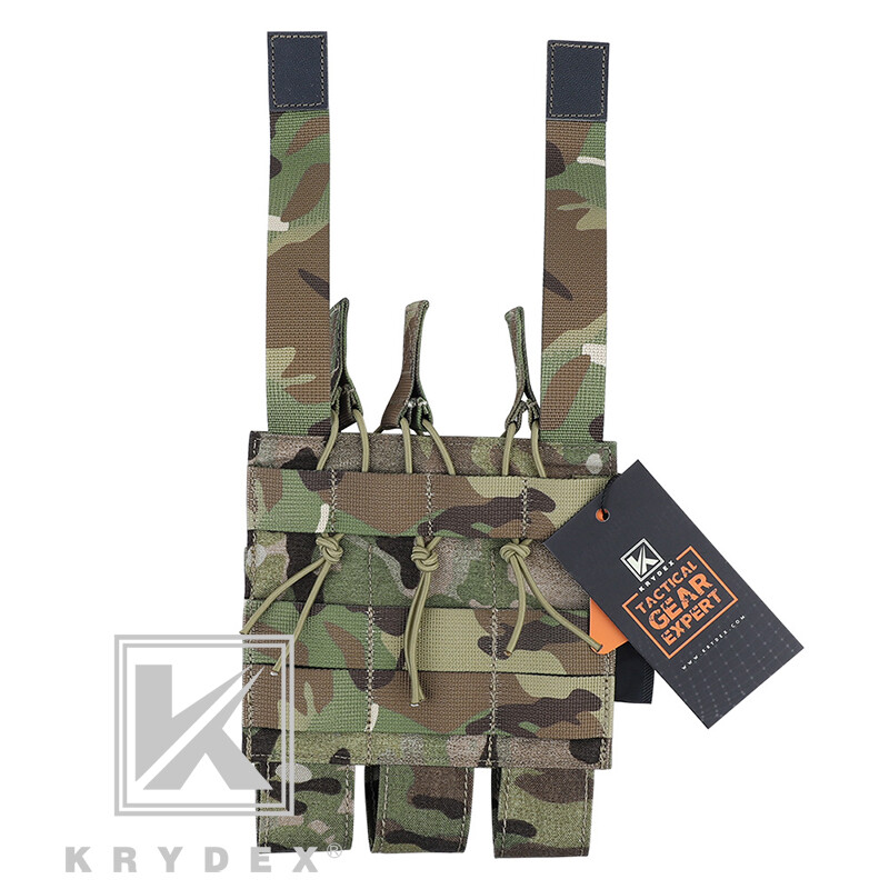 KRYDEX Triple Open Top Magazine Pouch Tactical Mag Carrier Holder MOLLE Back
