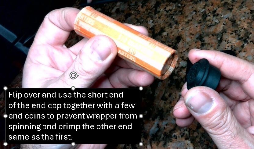 10 piece Coin Roll End Crimp Set with Steel crimp tabs. Includes 1/4" drive bit