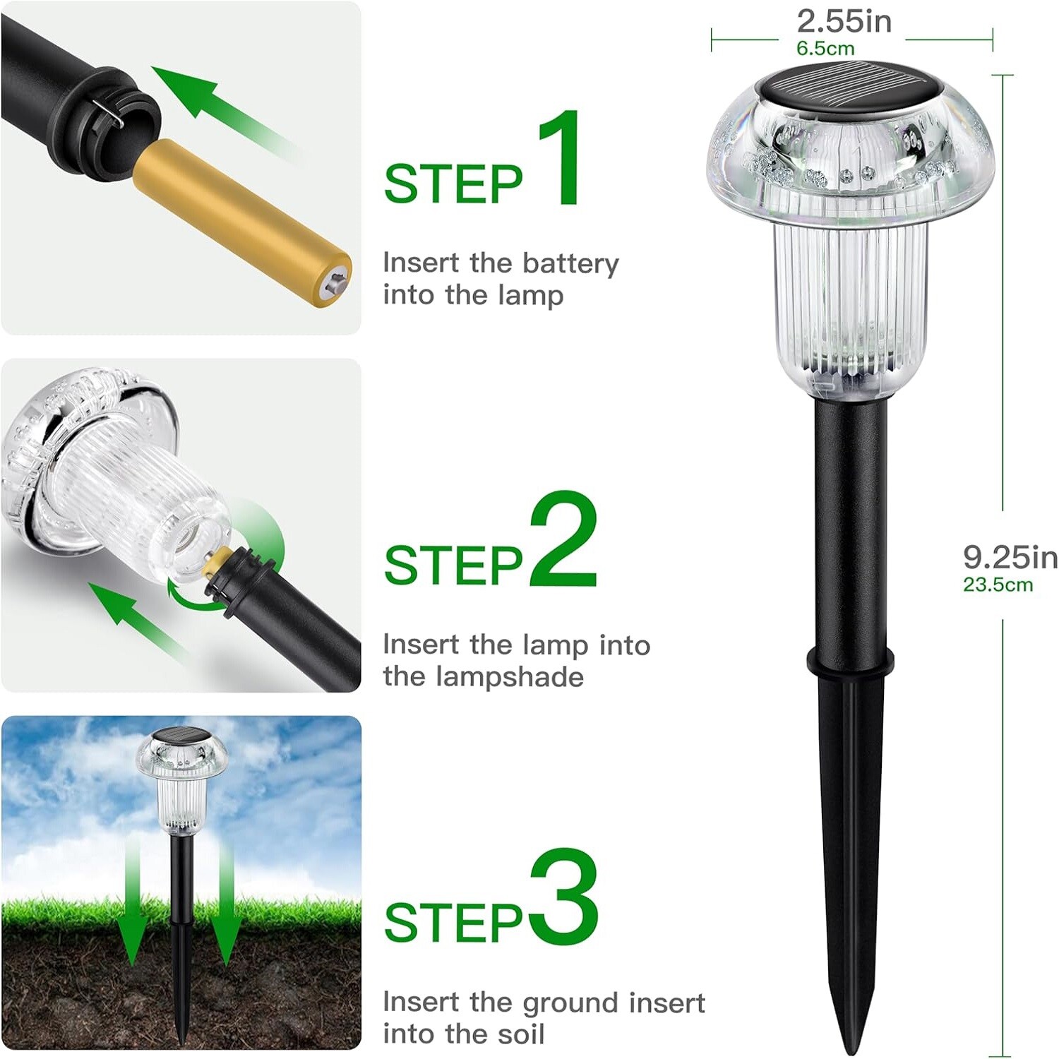 8 Pack Solar Garden Lights Outdoor Waterproof Pathway LED Lights Landscape Yard