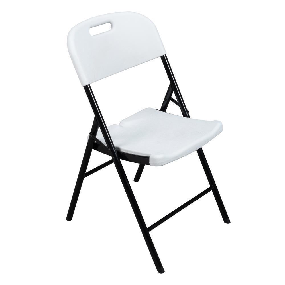 Set of 12 Commercial Folding Chair Seat Event Set for Outdoor Garden White