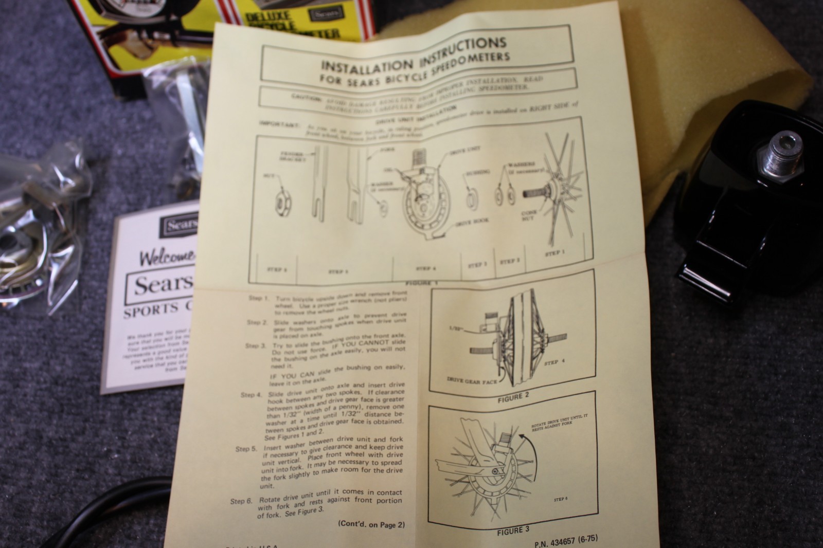 Vintage 1970's Sears Speedometer 27in Bike Bicycle 50 MPH 6 48834 NIB NOS