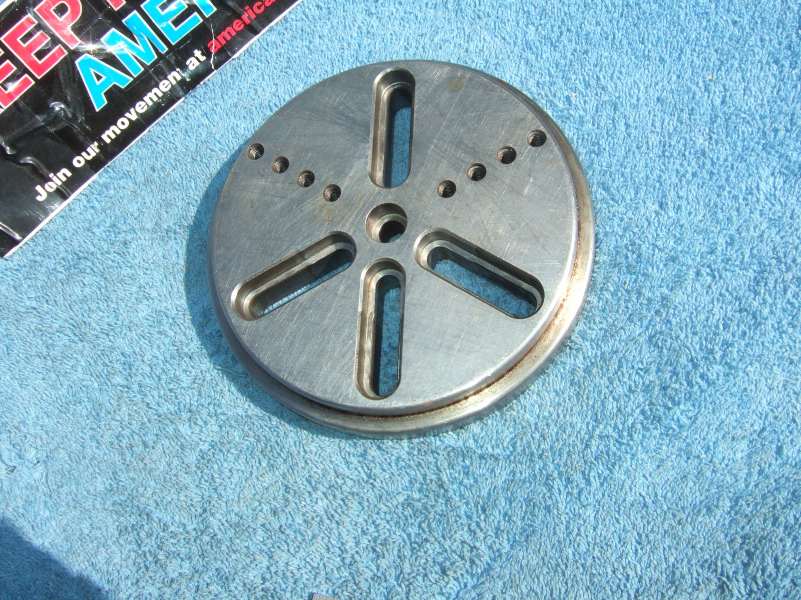 FIXTURE PLATE ROUND 6 inch TAPPED XLNT TOOLMAKER MACHINIST INSPECT GRIND MILL