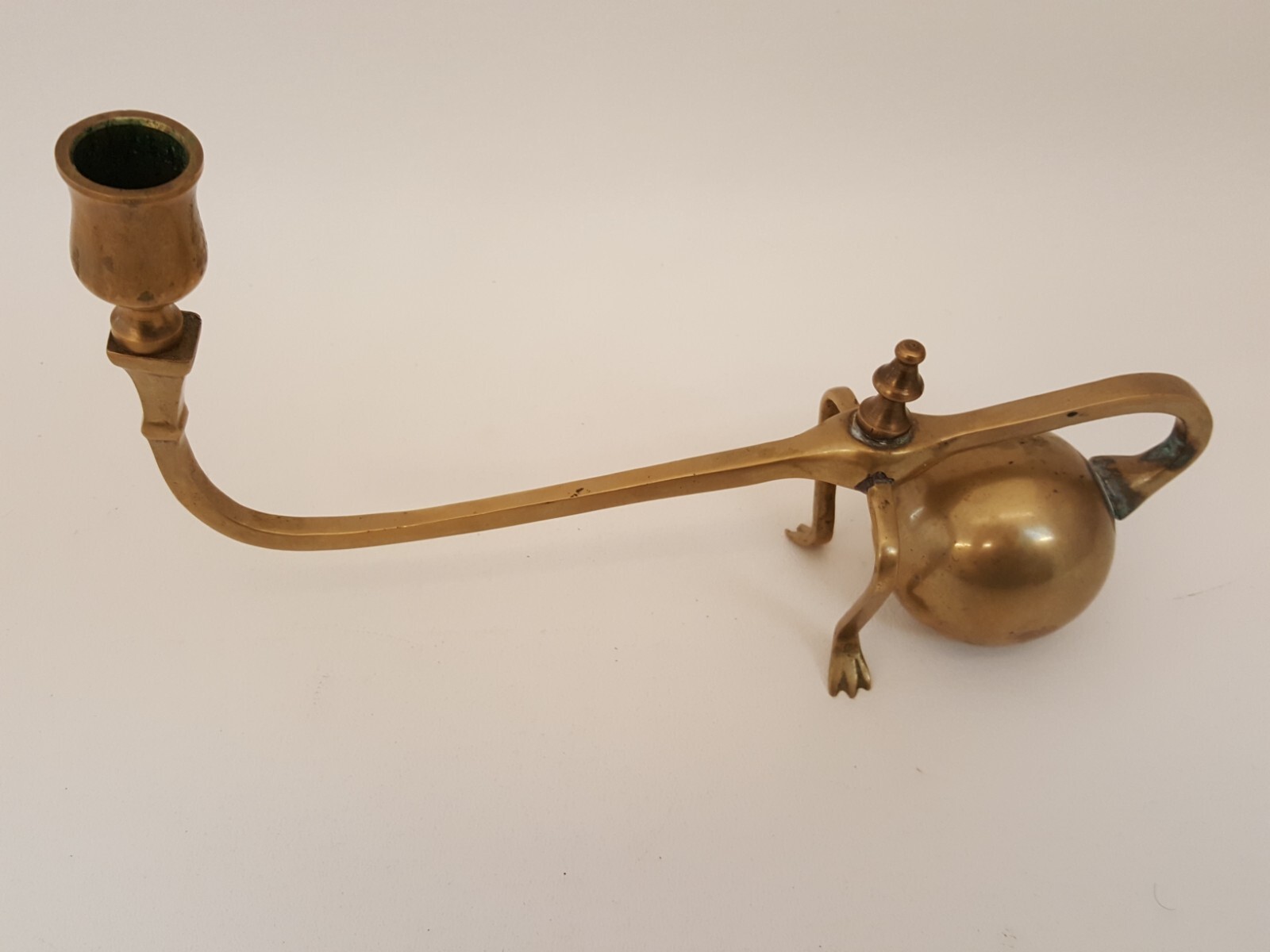 Antique brass cantilever candle holder for piano etc