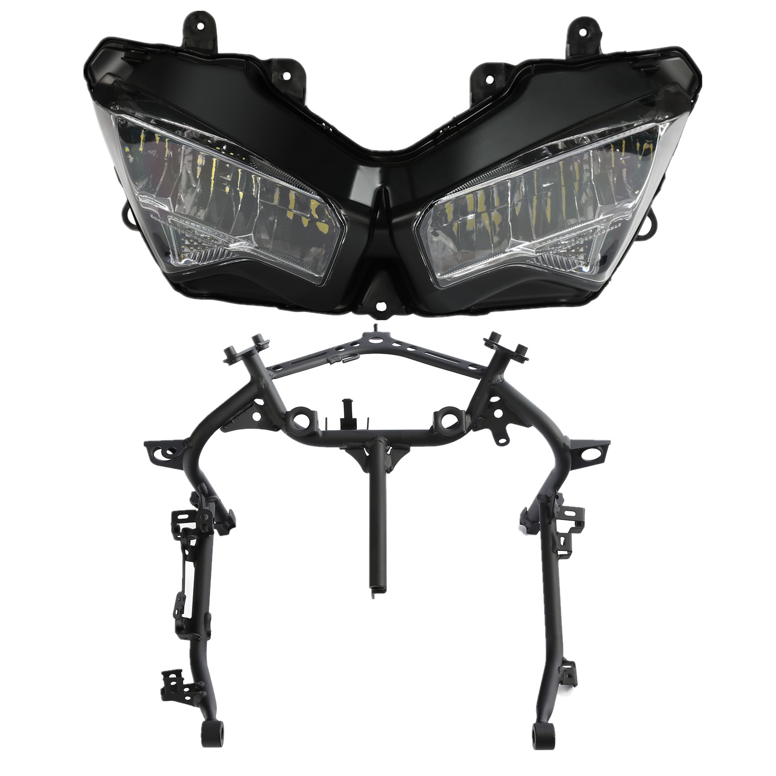 Front Headlight Lamp & Stay Fairing Bracket Fit For Kawasaki Ninja 400 18-24 19