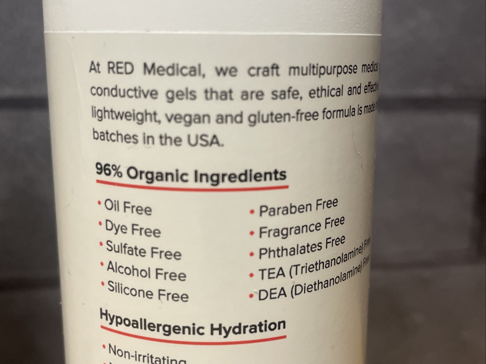 4X RED MULTI-DEVICE Conductive GEL, Clear, Water Based, Hypoallergenic 250ml