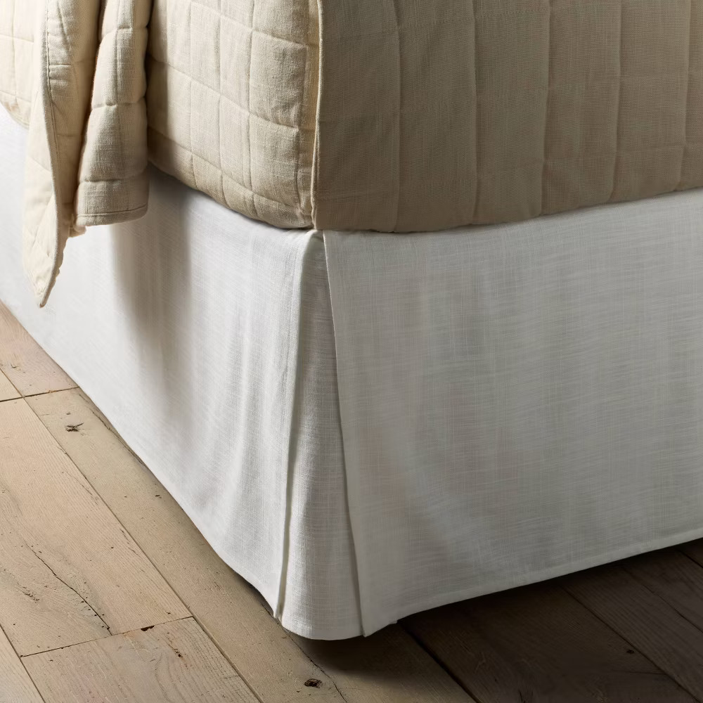 Full/Queen Linen Bed Skirt White - Casaluna