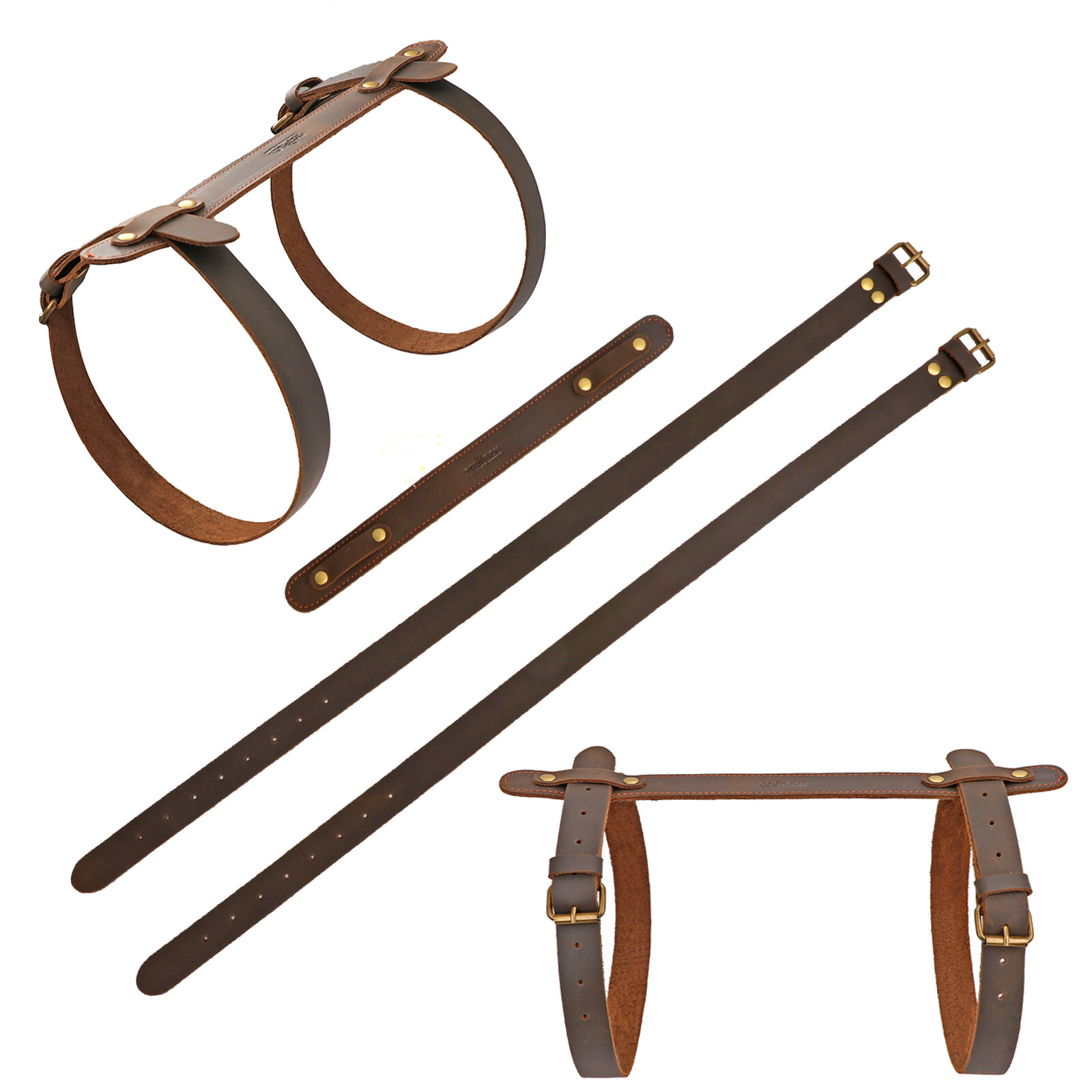 Leather Picnic Motorcycle Blanket Carry Handle Belt Bedroll Strap-Xmas Gift