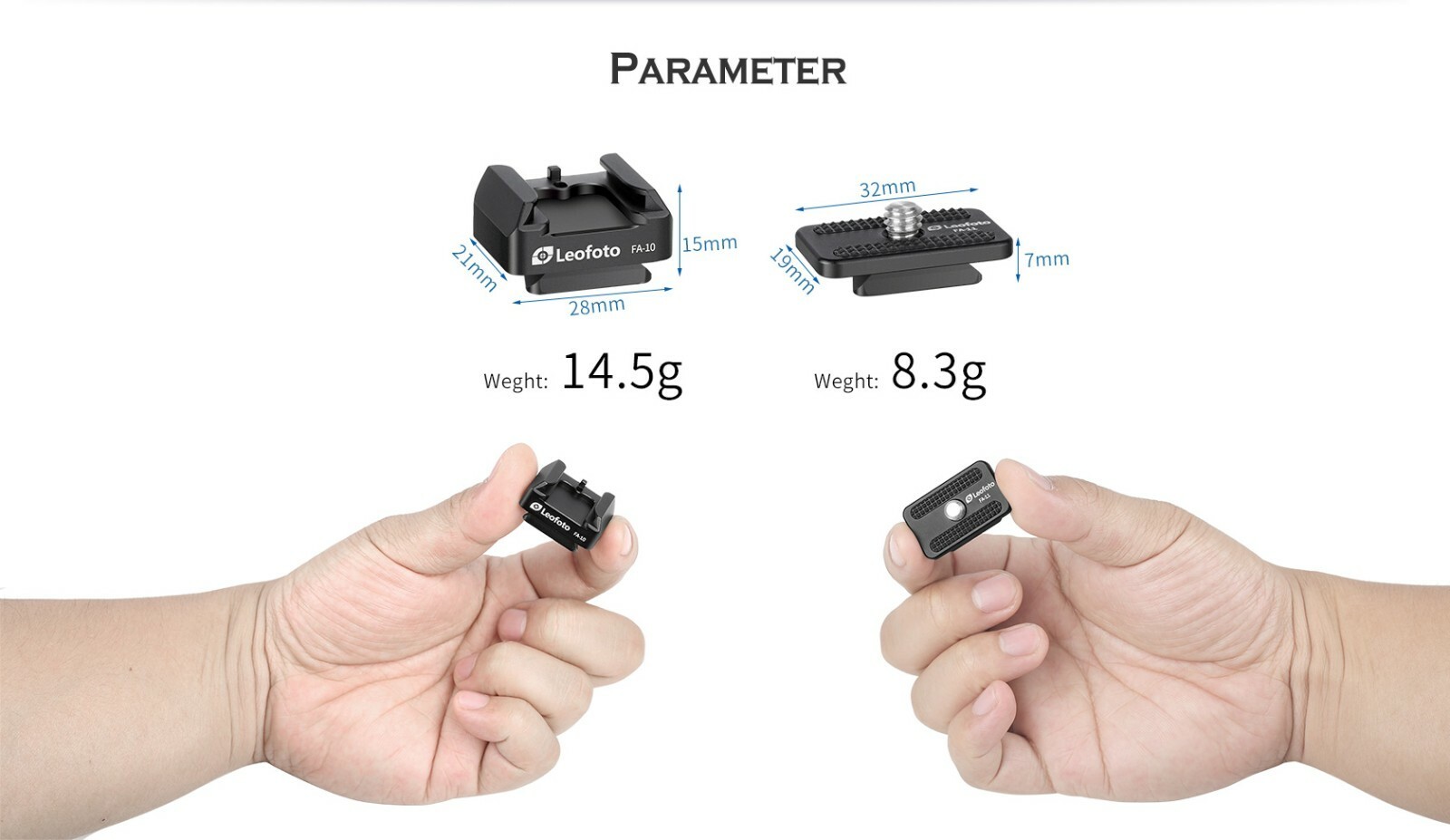 Leofoto FA-10 QR Plate for Cold Shoe and Hot Shoe Adapter