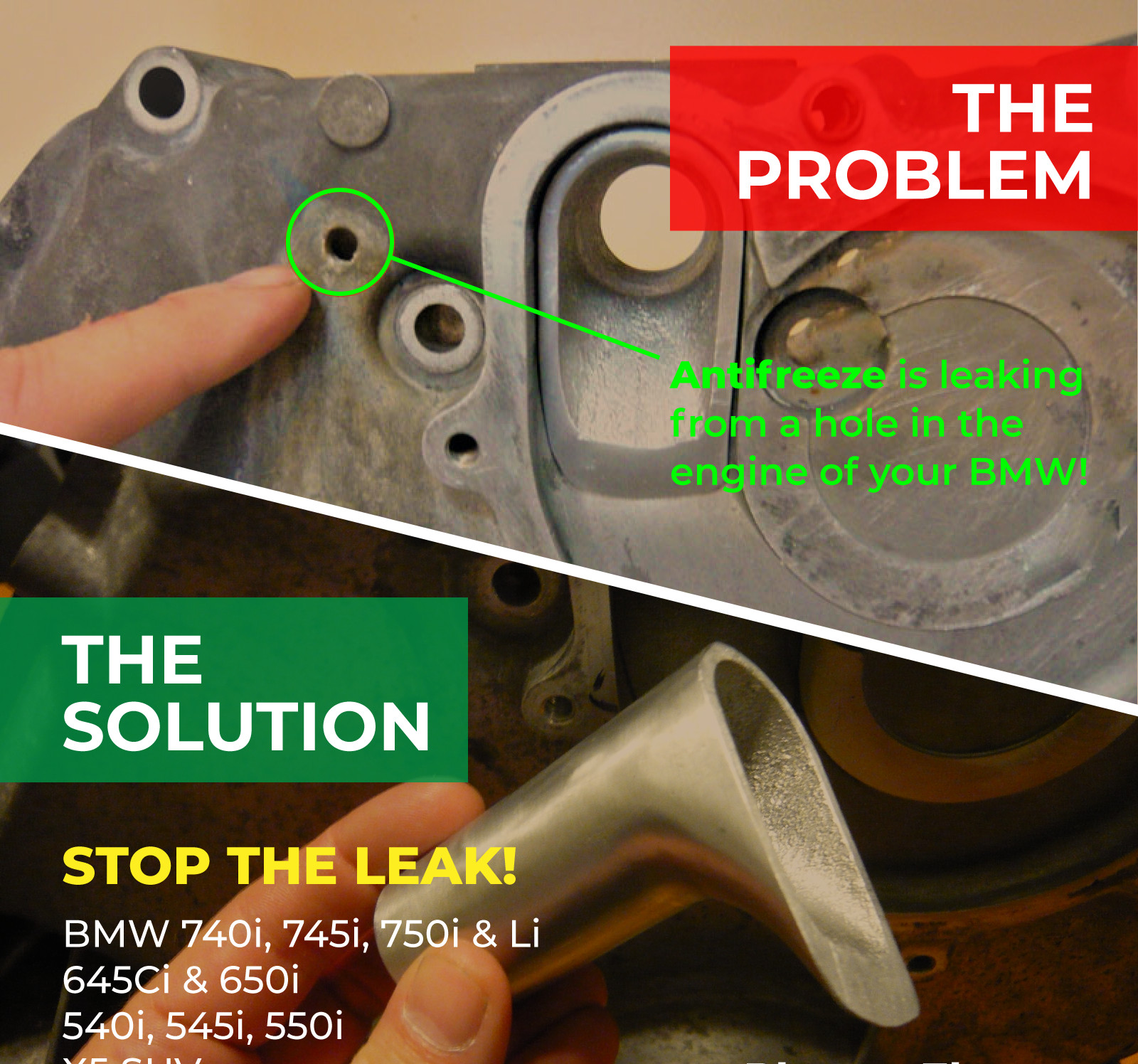 BMW N62 V-8 Coolant Transfer Pipe Repair System! IT WORKS OR YOUR MONEY BACK!!!