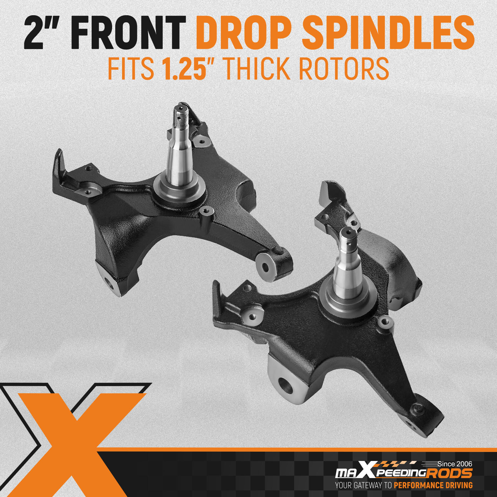 2" Drop Spindles For Chevy Silverado GMC Sierra C1500 2WD 88-1998 Lowering Kit
