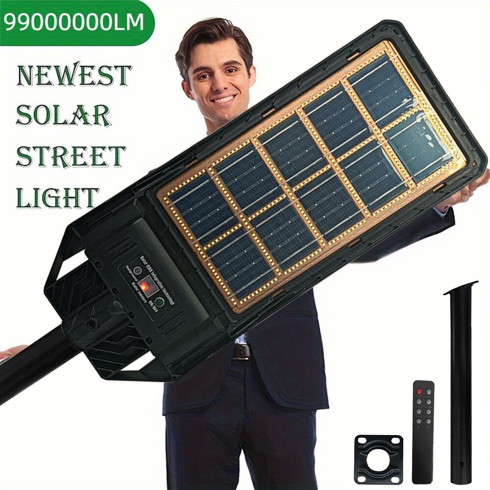 Commercial 99000000LM LED Outdoor Dusk to Dawn Solar Street Light Road Area Lamp