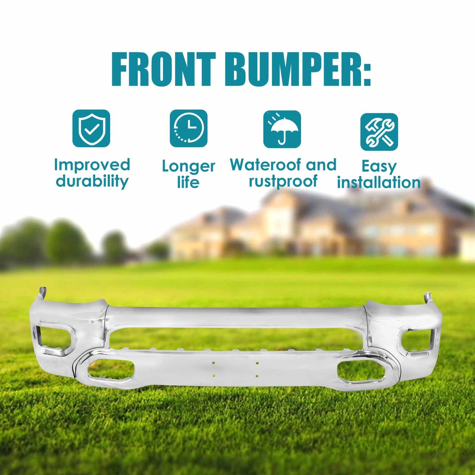 Steel Front Bumper Face Bar For 2019-2023 RAM 1500 Chrome CH1002407