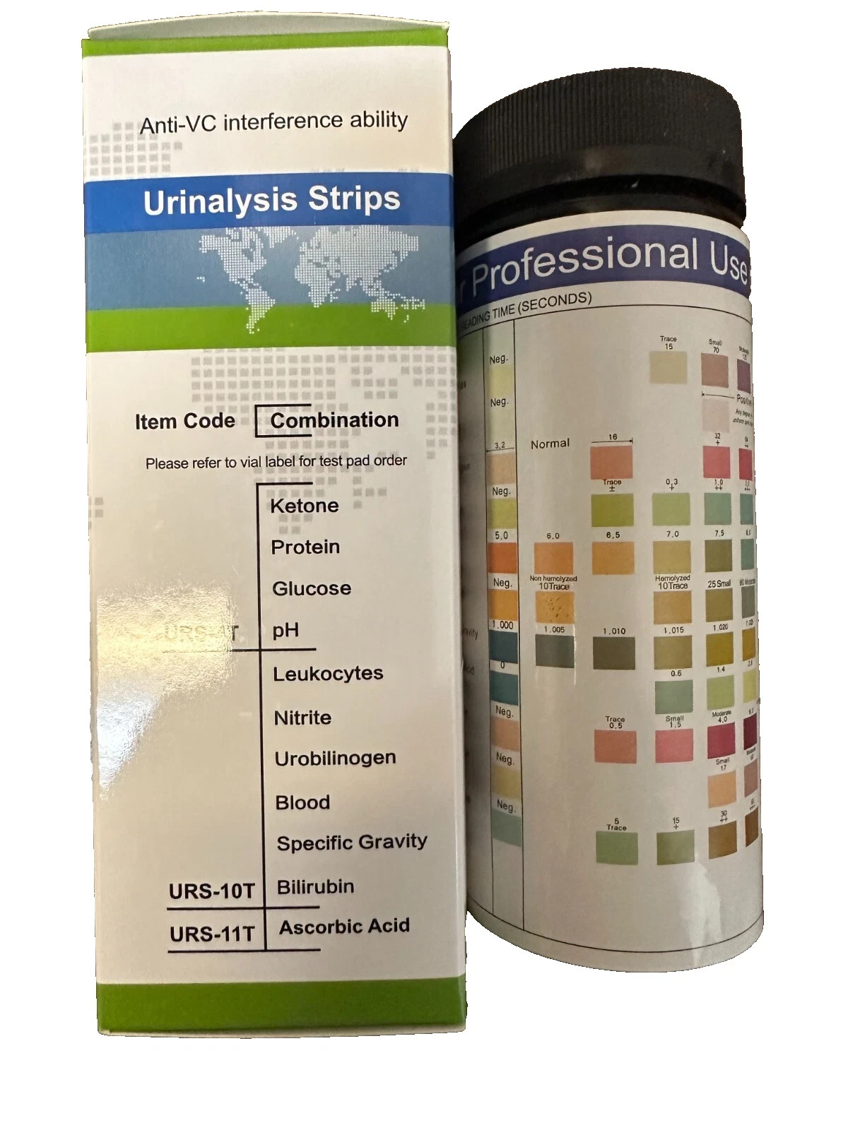 Urine Dipstick 11 Parameter Urinalysis Reagent Test Strips -100 Strip Per Bottle