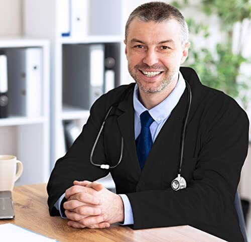 Professional Lab Coat for Men - Laboratory Coat Kick Pleat NY Threads