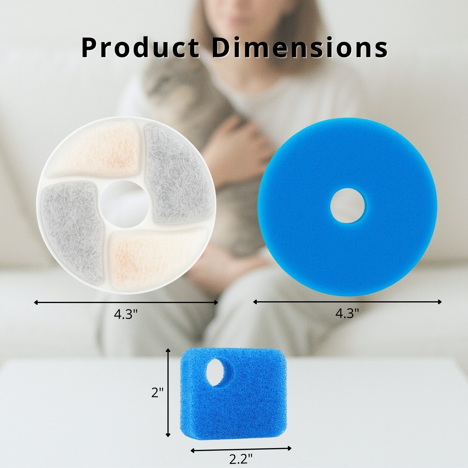 Nispira Cat Fountain Filter Replacement for Rantizon SORON 2.2L Stainless, 12 Pk