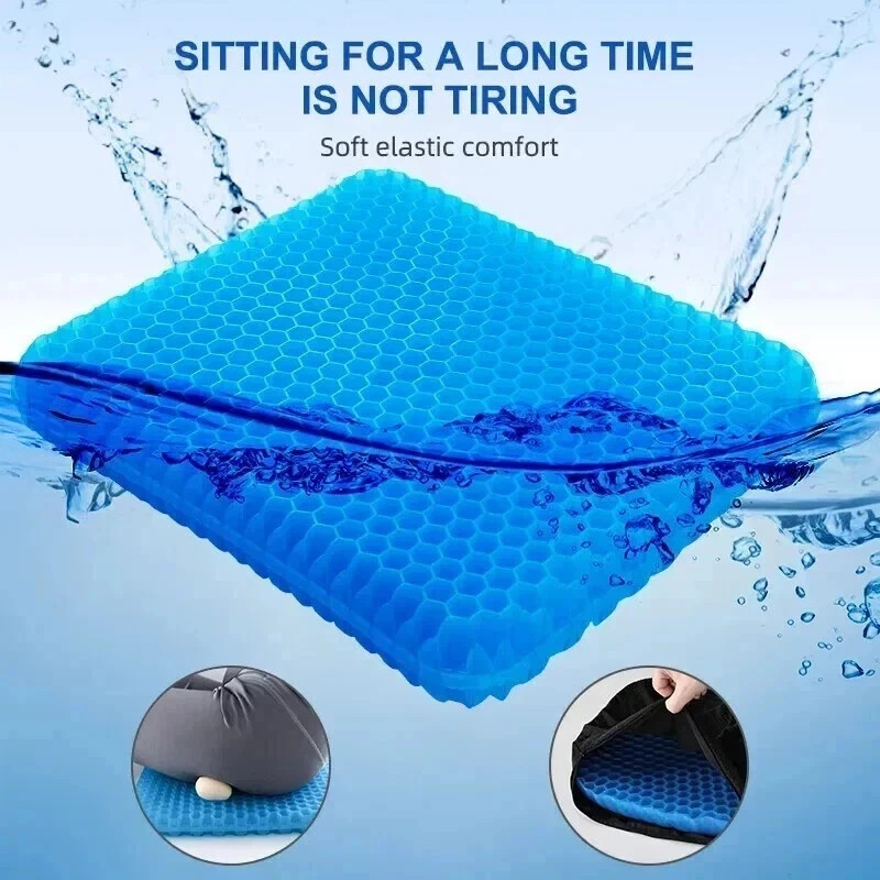 Gel Seat Cushion Double Thick Egg Seat Cushion Non-Slip Cover Breathable Desig