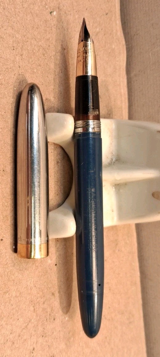 VTG SHEAFFER WHITE DOT VACUUM FILL FOUNTAIN PEN GOLD 14K NIB