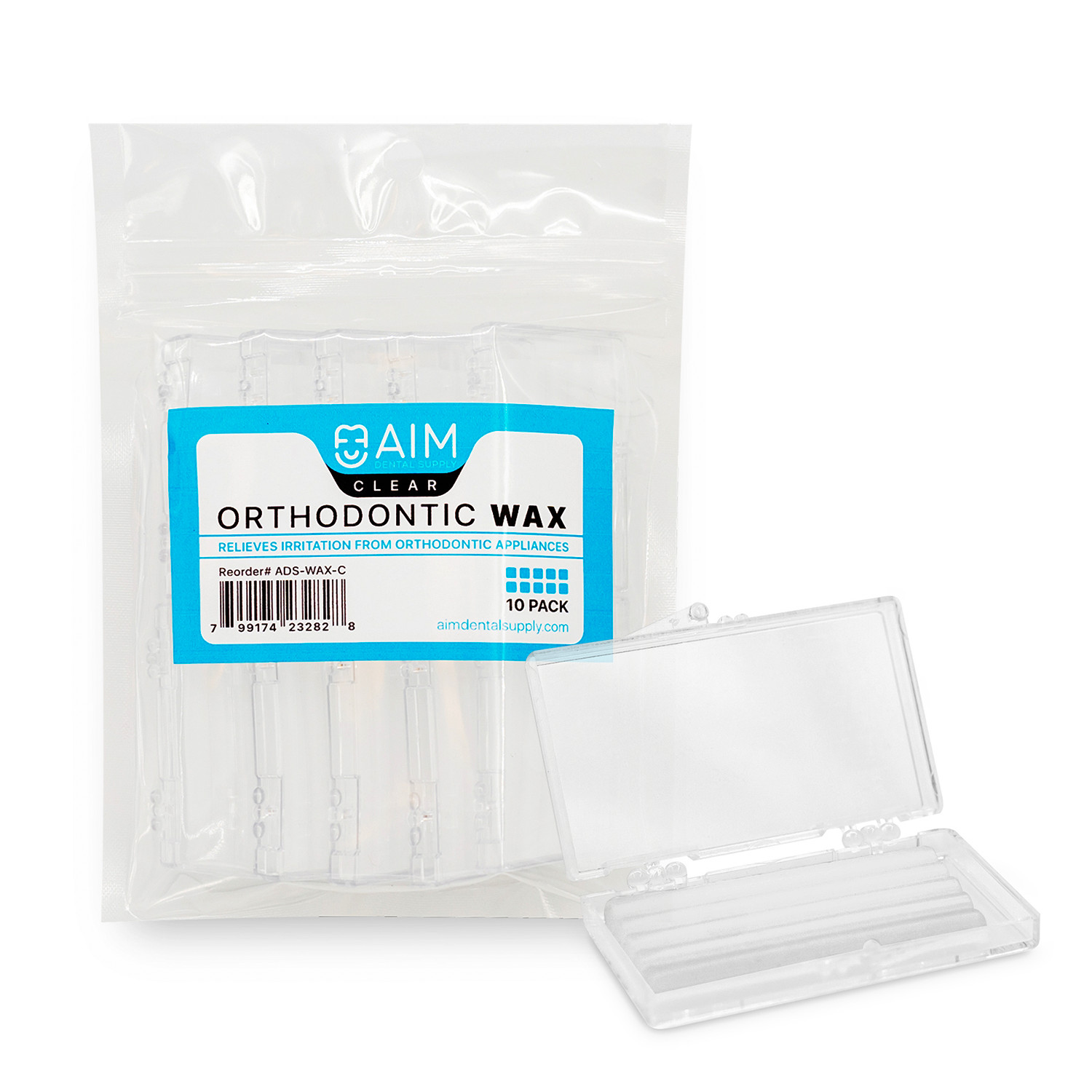 10X Braces Wax, Dental Orthodontic Wax for Braces,Unscented 50 Wax Strips, Clear
