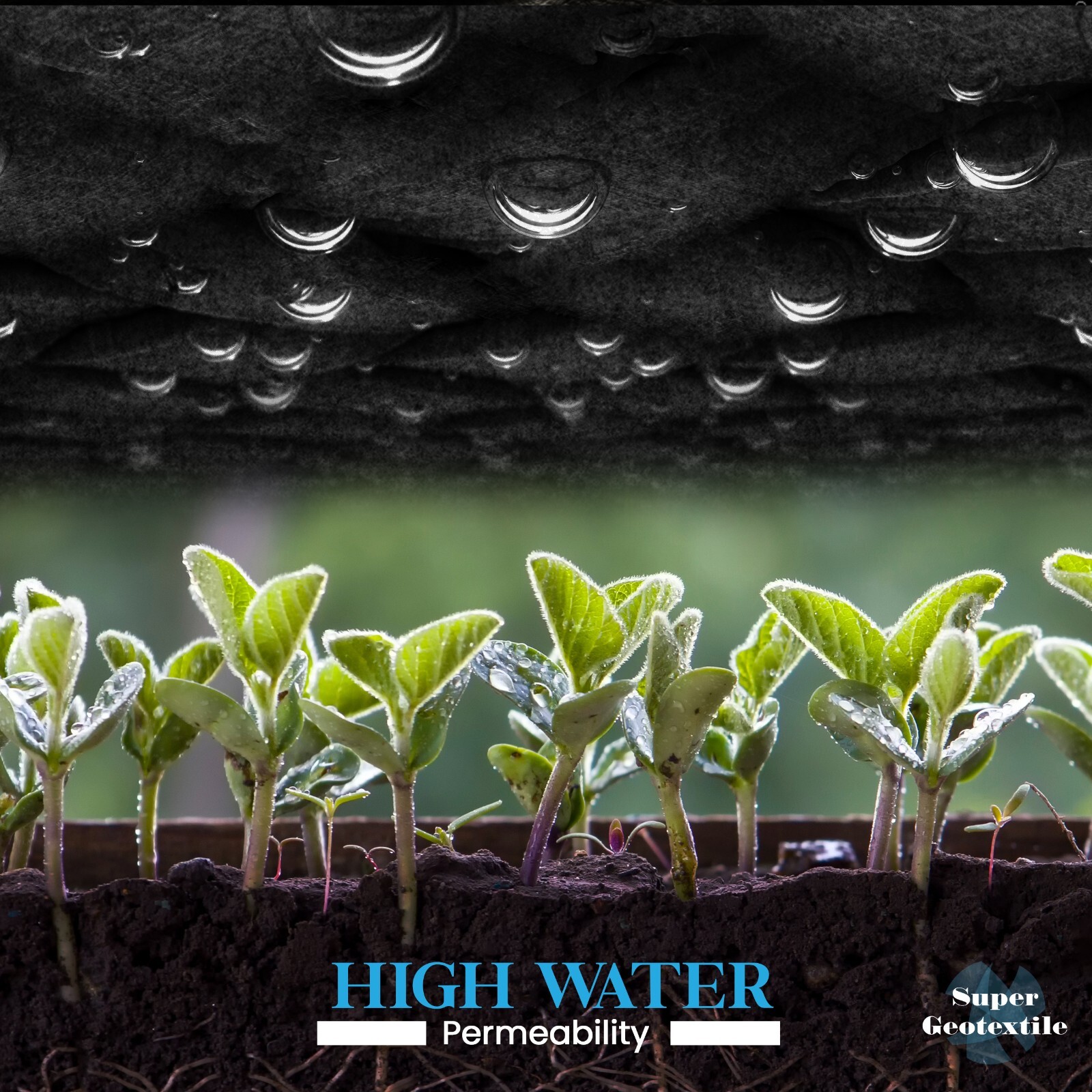 Super Geotextile Non Woven Landscape Fabric - Industrial / Commercial Grade 8 oz