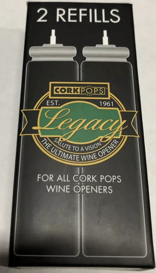 Cork Pops Refill Cartridges, 2-Pack, New, Free Shipping.