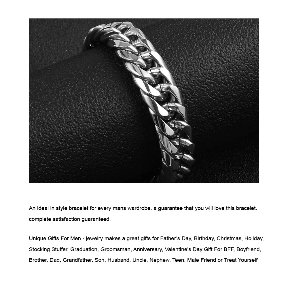 925 Sterling Silver 12mm Cuban Link Chain Bracelet 7"-10" for Men Boys Women