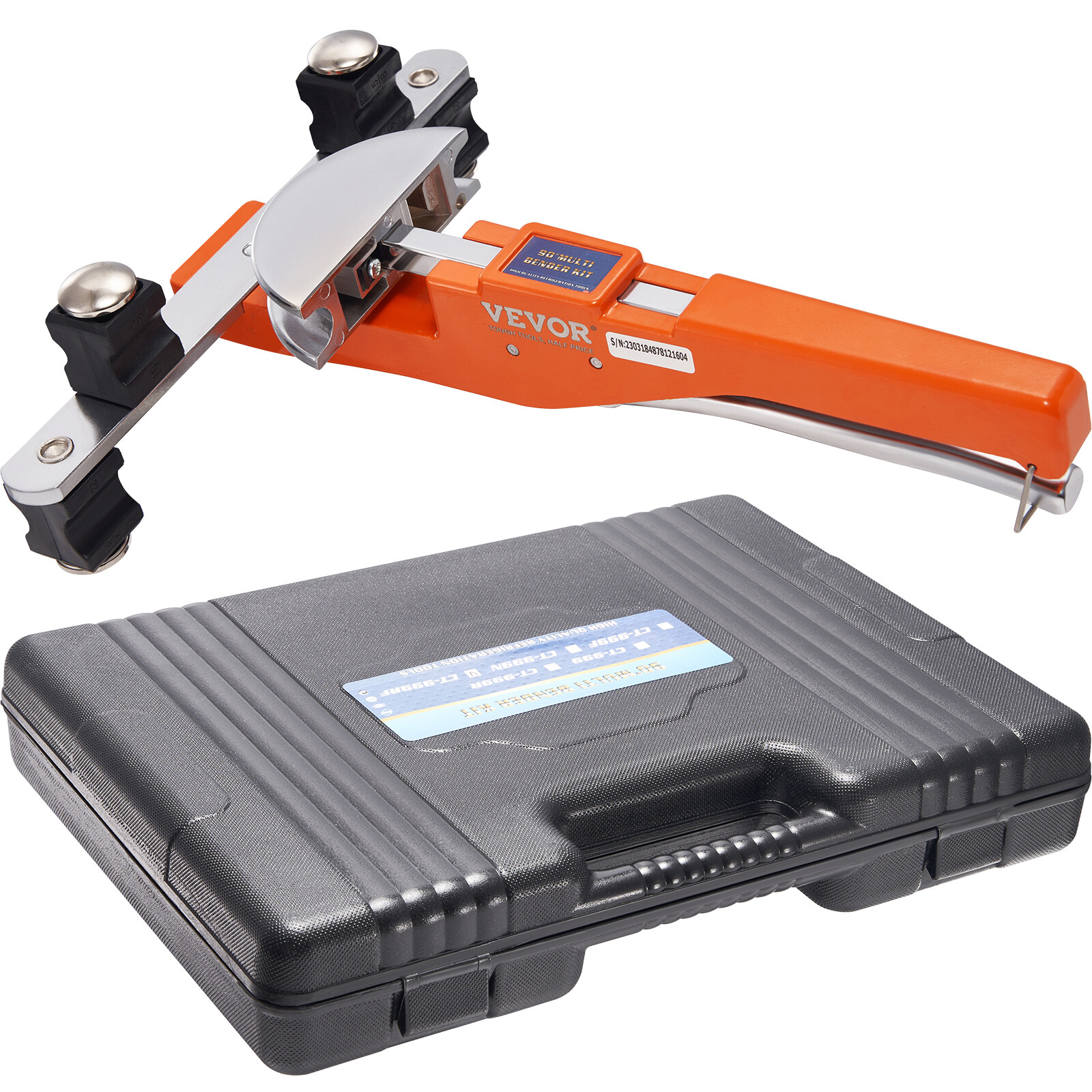 VEVOR Ratcheting Pipe Tube Bender 1/4"-7/8" 90° Forward/Reverse Bending 7 Dies