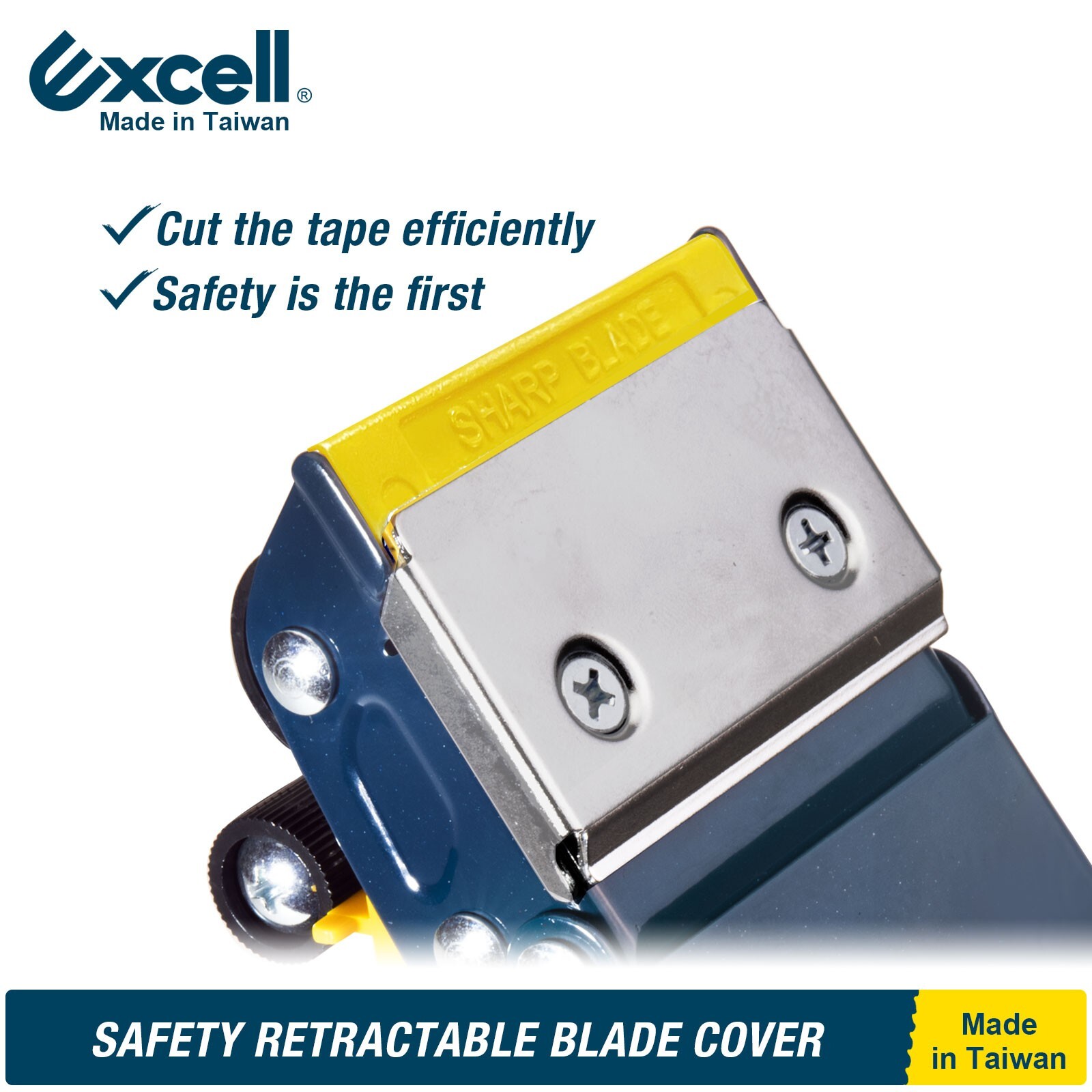 Excell Handheld Safety Tape Dispenser for 2" Tape 3" Core, Heavy Duty w/o Tape