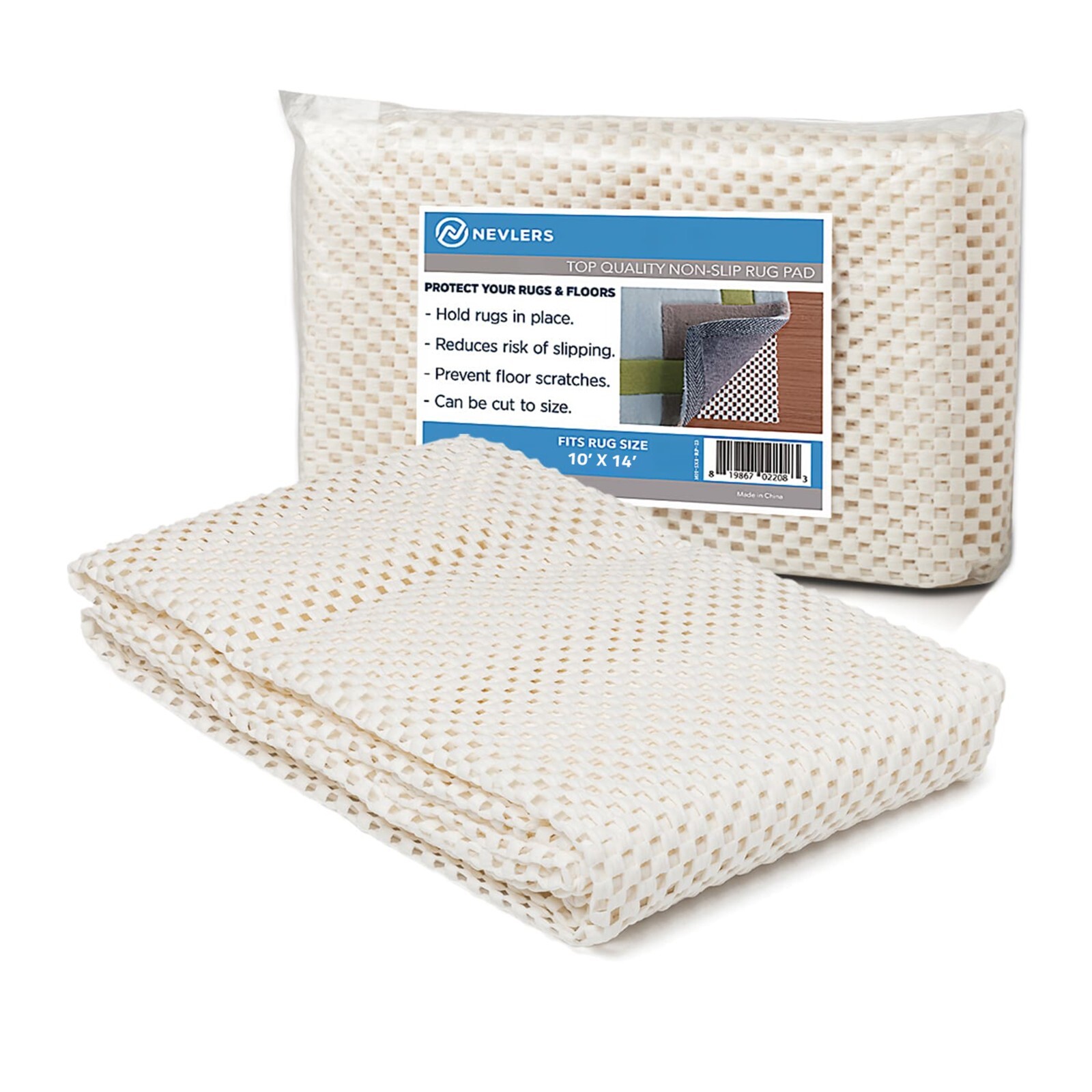 Nevlers 10' x 14' Heavy-Duty Non-Slip Rug Pad