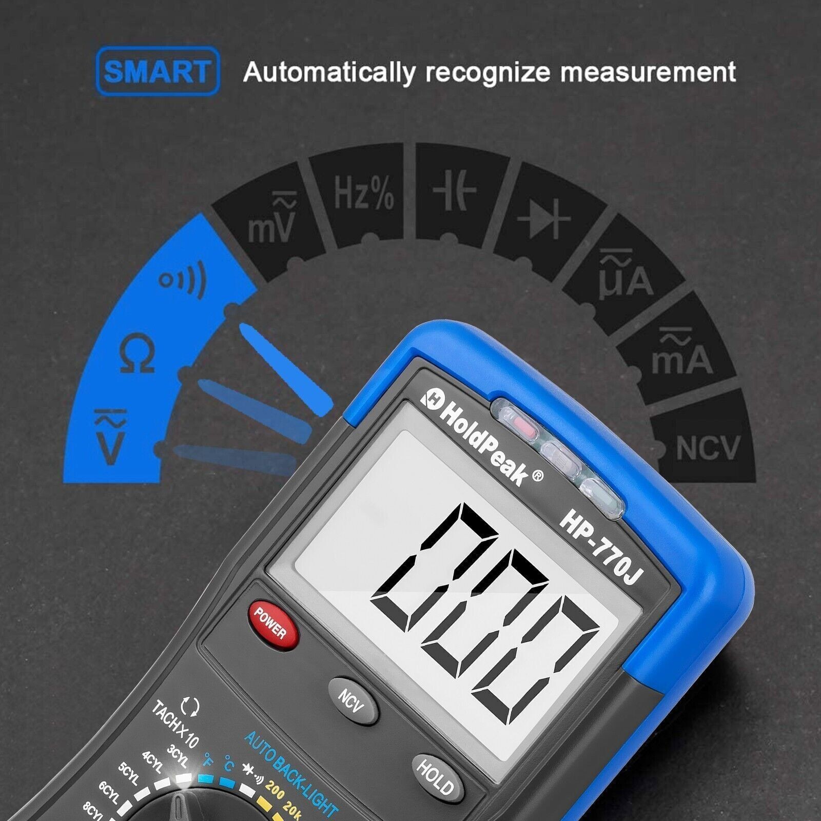 Automotive Multimeter Engine Analyzer Tacho Dwell Meter 50~10000 RPM 4/5/6/8CYL